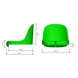 SEDAČKA NA TRIBUNY S OPĚROU - ELEGANCE -  ZELENÁ